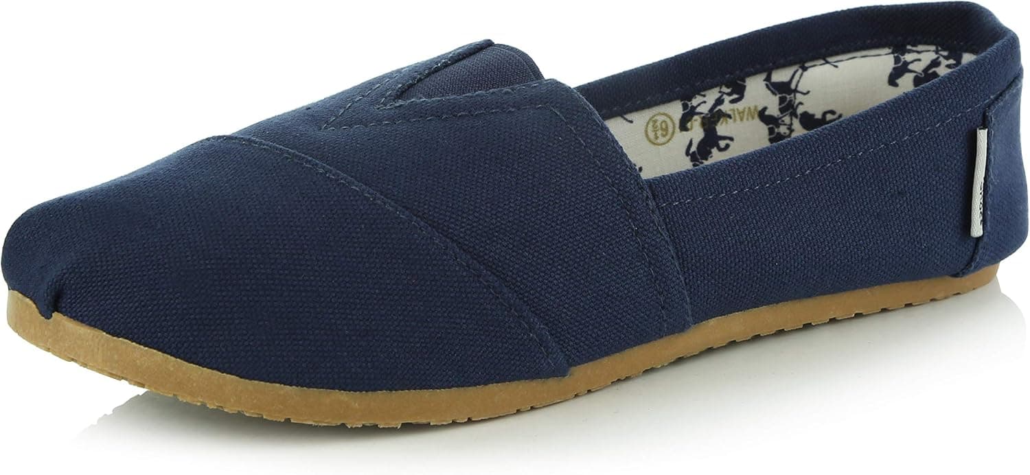DailyShoes Women's Classic Flats Memory Foam Cushioned Soft Daily Slip-on Casual Sneaker Flat Shoes
