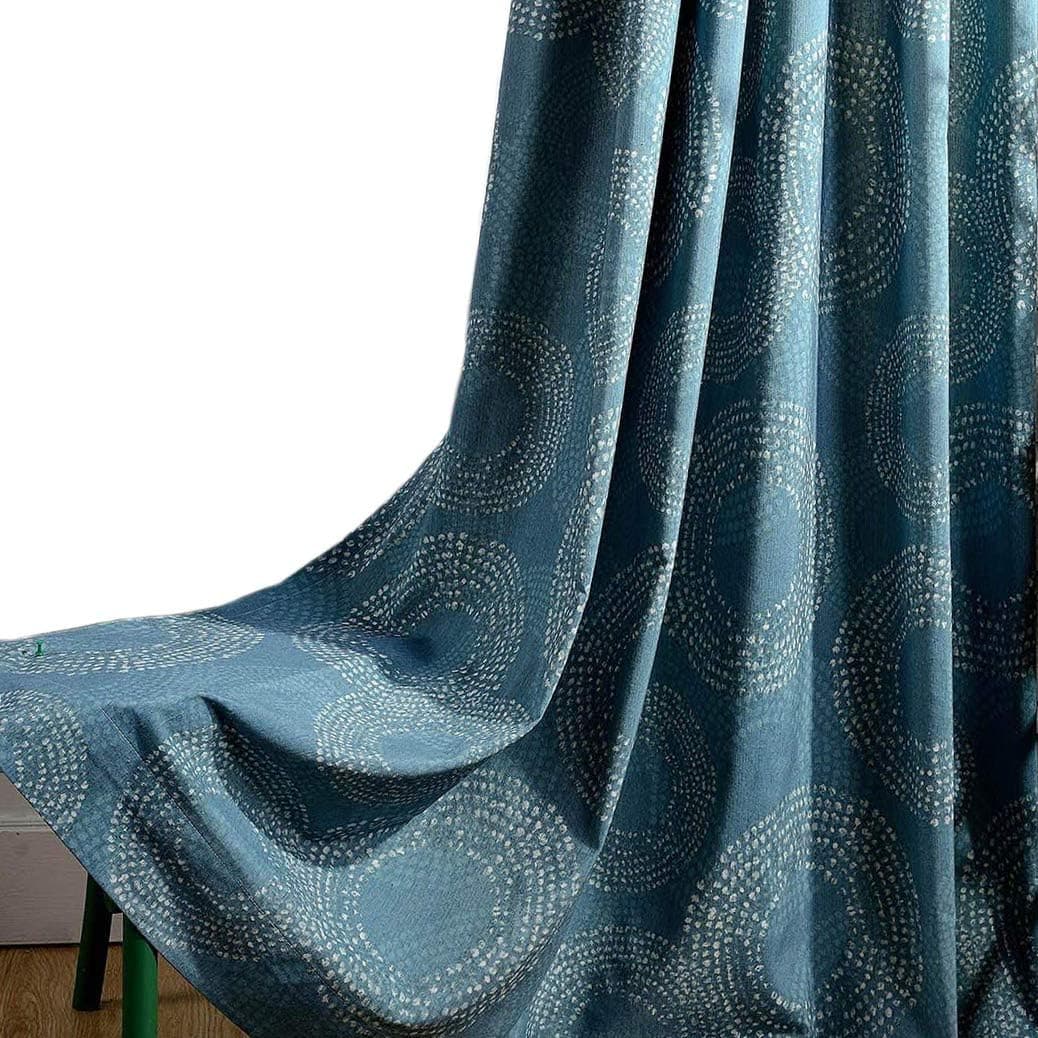 VOGOL Thermal Insulated Blackout Window Room Grommet Curtain Drapes for Bedroom and Living Room, Set of 2 Panels, W52 x L96 inch,White and Yellow Floral in Light Blue (Teal, 52x96)