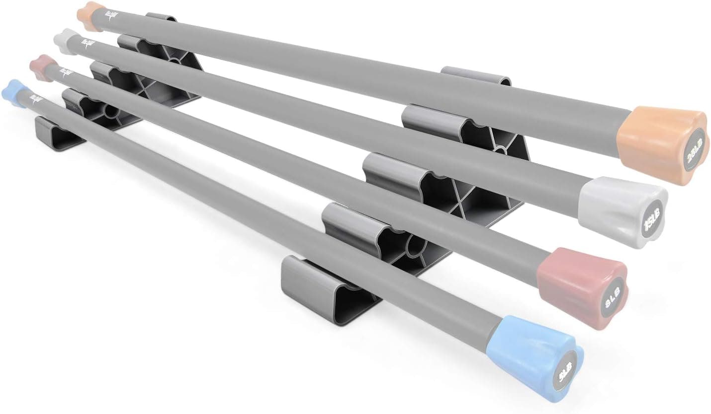 Yes4All Total Body Workout Weighted Bar, Resistance Band Bar, Weighted Bar Racks, Single/Combo