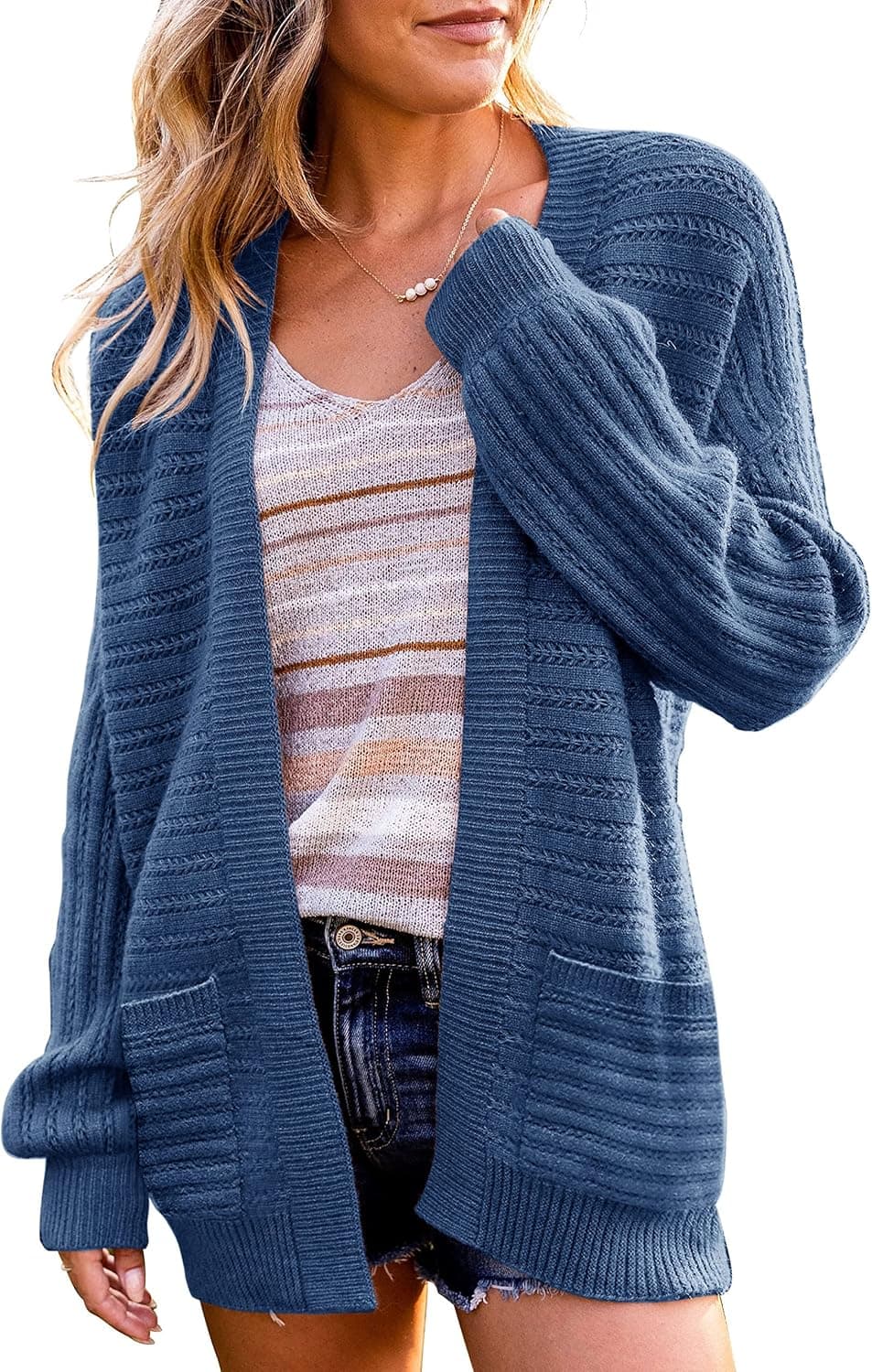 Women's Long Sleeve Open Front Chunky Sweater Cardigan Coat Outerwear