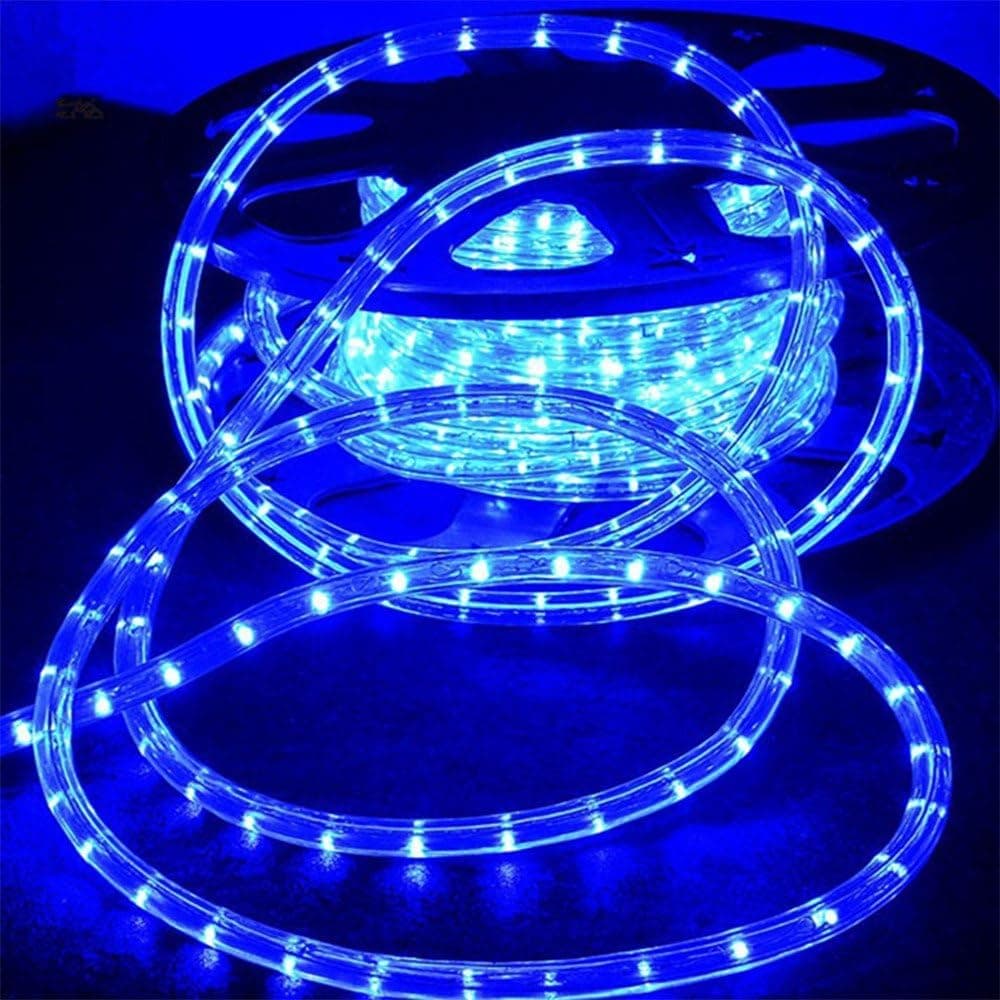 STARSHINE 110V 2-Wire Waterproof LED Rope Light Kit for Background,Outdoor,Christmas Lighting,Trees,Bridges and Eaves Decorations (50ft/15M, Blue)