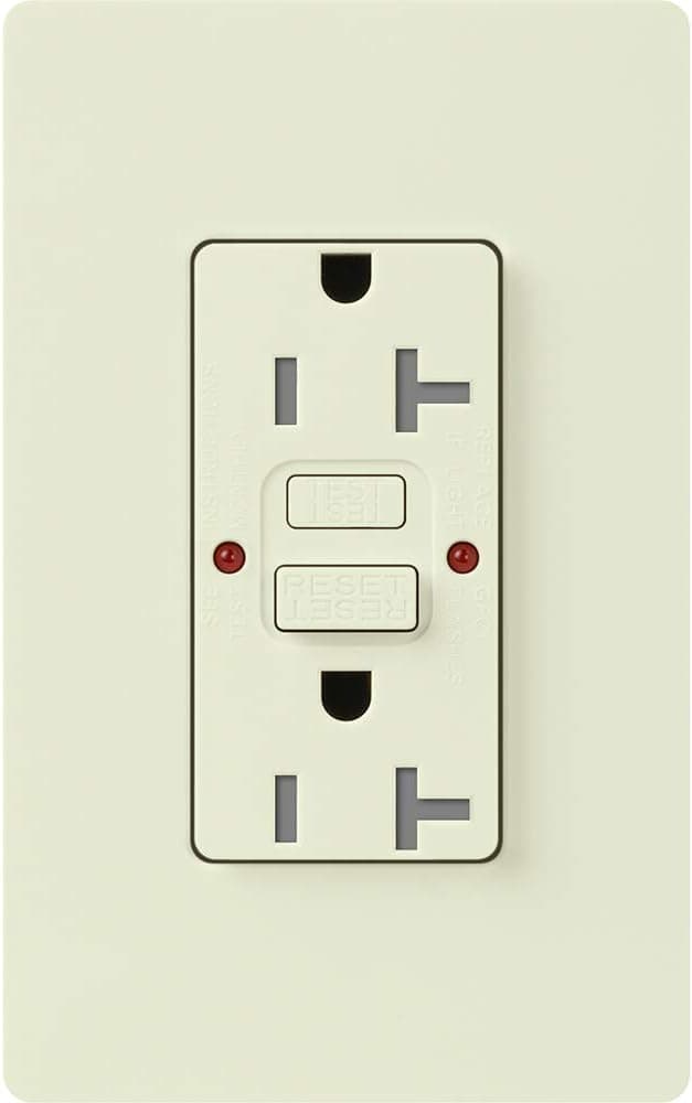 Lutron  SCR-20-GFST-BI  20-Amp  Tamper Resistant Self-Testing Receptacle, Biscuit
