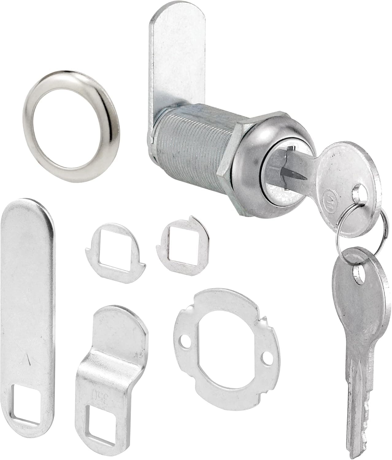 Defender Security U 9950 Drawer and Cabinet Lock, 1-3/8 Inch, Diecast, Stainless Steel, 1 Inch Max. Panel (Single Pack)