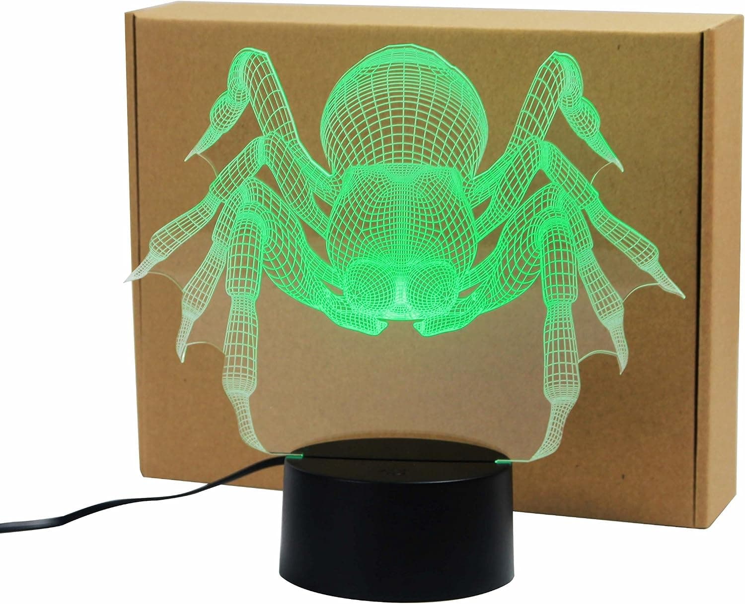 AUCD Spider Creature 3D Acrylic Visual Home Touch Table Lamp Colorful Art Decor USB LED Children's Desk Night Light 3D-TD132