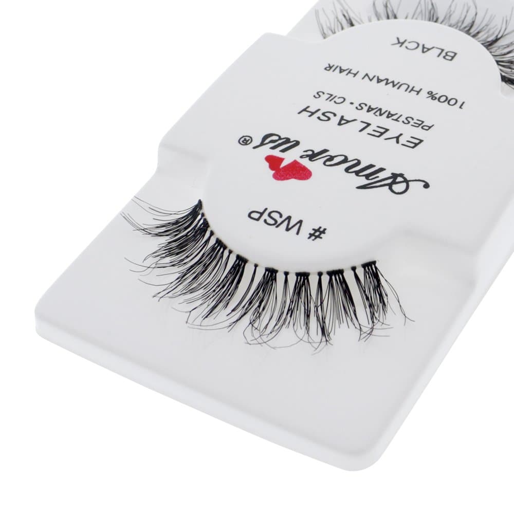 12 Pair Set False Eyelashes #WSP by Amorus USA 100% Natural Hair Faux Fake Lashes