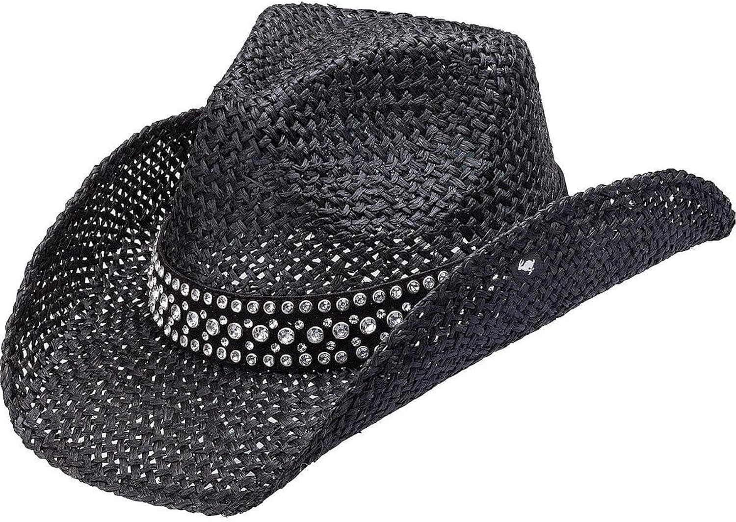 Peter Grimm Ltd Women's Weston Bling Band Straw Cowgirl Hat Black One Size