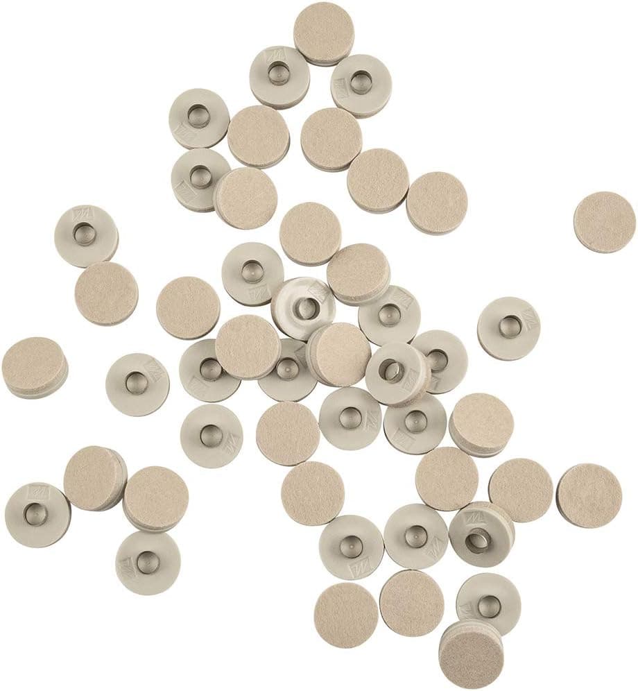 SOFTTOUCH 1" Round Nail on Heavy Duty Felt Pads for Wood Furniture to Protect Your Hard Floor Surfaces from Scratches, 1 Inch, Linen, 48 Count