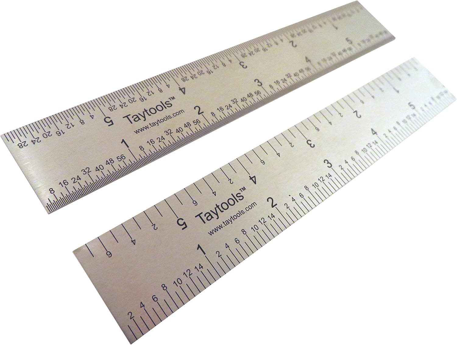 Taytools 6 Inch Rigid Machinist Rule Ruler Hardened Spring Steel 4R Graduations in 1/8, 1/16, 1/32 and 1/64 Inches MRSAE
