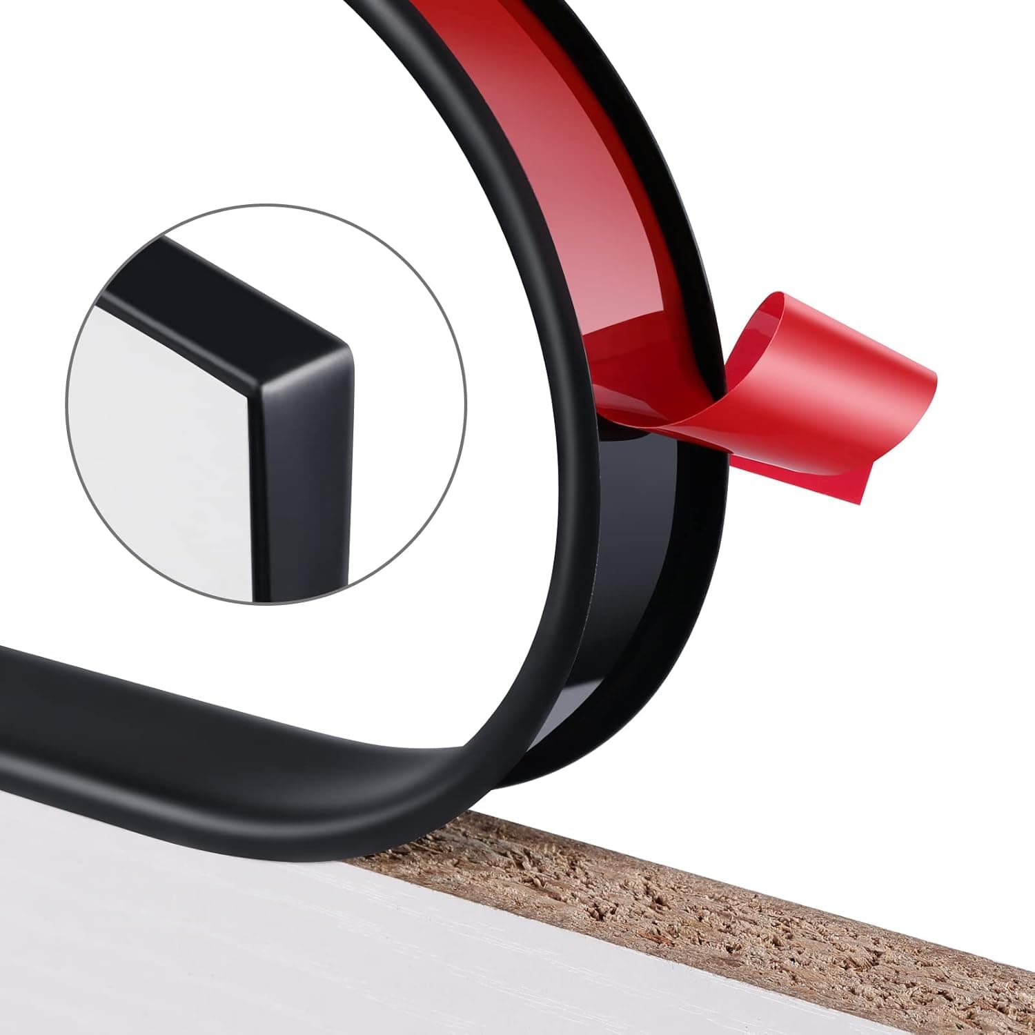 U-Shape Edge Banding, Soft Silica Gel countertop Edge Trim，Corner Protectors and Furniture Edge Self Adhesive Edge Banding for Cabinet Repair Furniture Restoration. (1'', Black)