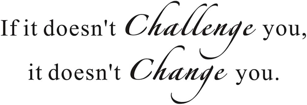 Everysticker4u-Wall Decal If it Doesn't Challenge You. It Doesn't Change You Gym Fitness Mural Quote Saying Inspirational Vinyl Wall Sticker Decals Transfer Words