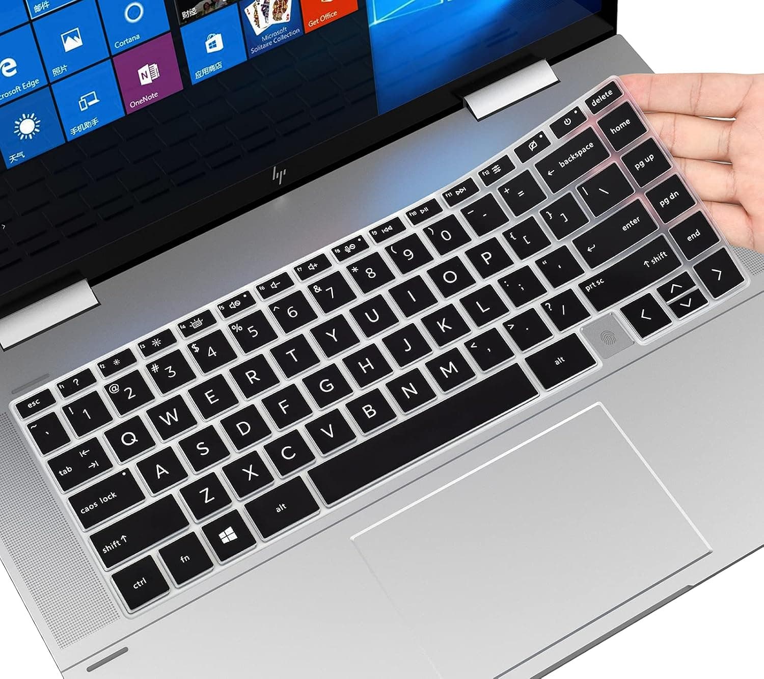 Keyboard Cover for 2022 HP Envy x360 2-in-1 15.6 15m-EU 15m-ES 15-ep 15-es2083cl 15-es2075cl 15m-es1013dx 15m-eu0033dx eu0013dx 15m-es1023dx es0023dx 15t-ep000 15-ep1013dx Fingerprint Reader, Black