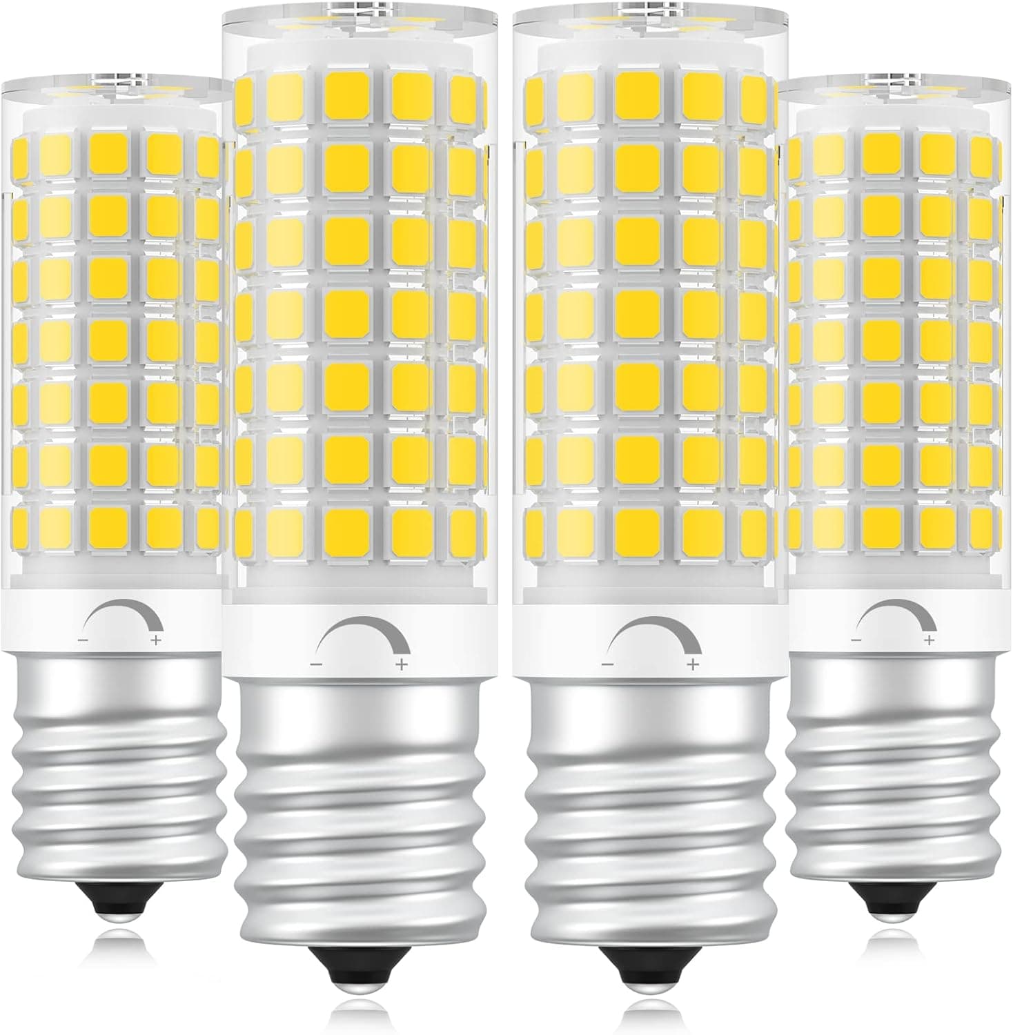 DUMILOO E17 Led Bulb Dimmable, Microwave Oven Bulbs, 6W (60W Halogen Equivalent), Warm White 3000K, 600LM 120V E17 Intermediate Base Light Bulb for Ceiling Fan, Appliance, Chandelier Lighting, 4 Pack