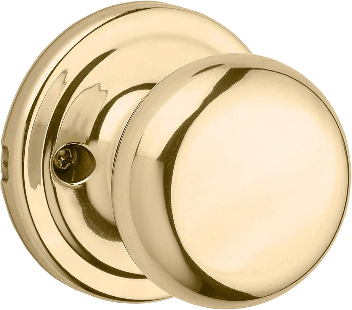 Kwikset Juno Half-Dummy Door Knob with Microban Antimicrobial Protection in Polished Brass