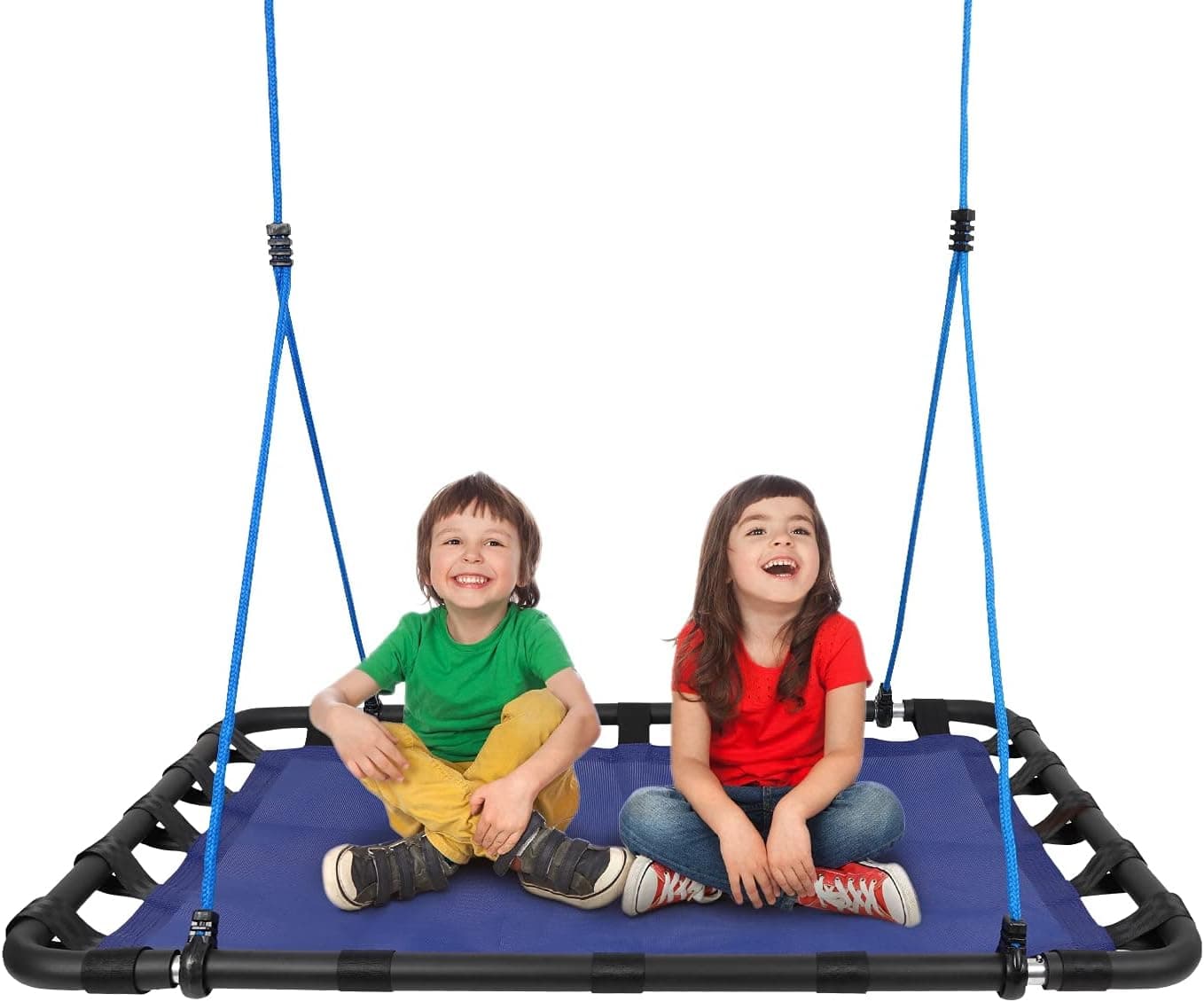 FUNJUMP Platform Tree Swing for Kids and Adults , Waterproof, Padded Steel Frame, Adjustable Ropes, 46" L x 31" W, Holds up to 700 lbs.