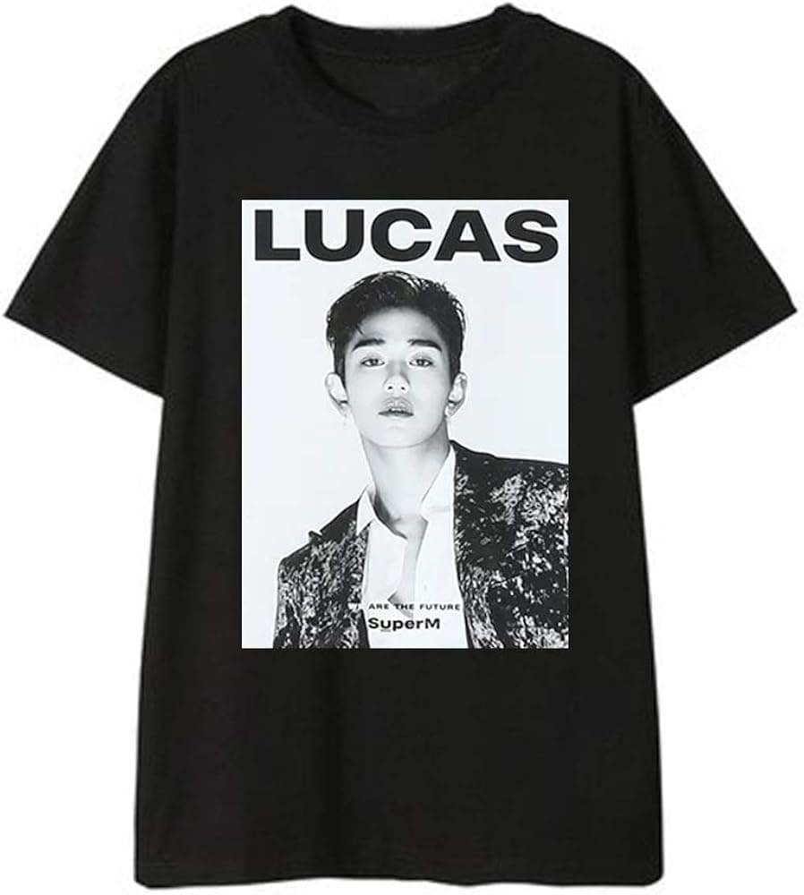 Kpop SuperM Same T-Shirt Mark Lucas Kai Ten Taeyong Taemin Baekhyun Tee Shirt