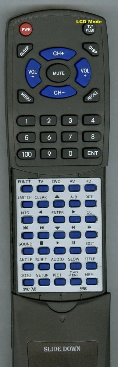 Replacement Remote Control for SENS S1901DVD, S2201DVD