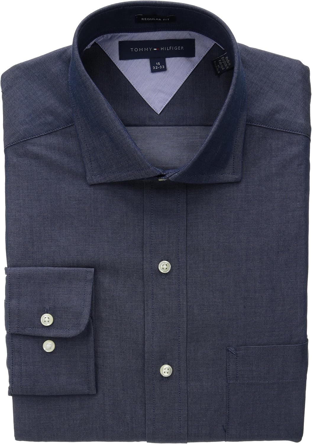 Tommy Hilfiger Men's Regular Fit Chambray Solid