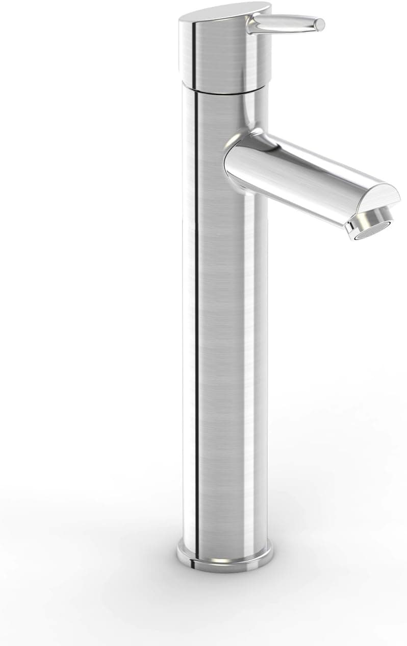 Parmir Water Systems SSV-102 Single Handle Tall Vessel Bowl Style Vanity Faucet, Brushed Steel