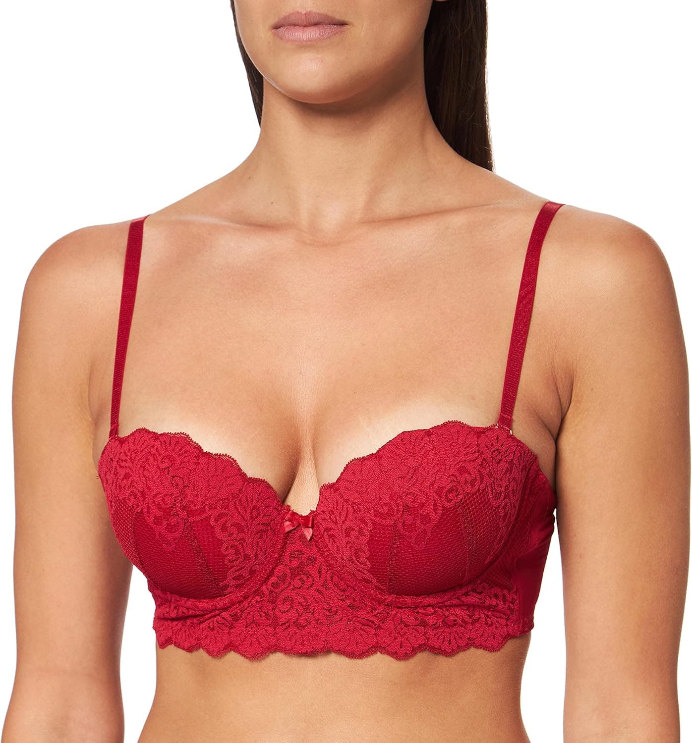 Iris & Lilly Women's Lace Padded Strapless Bra
