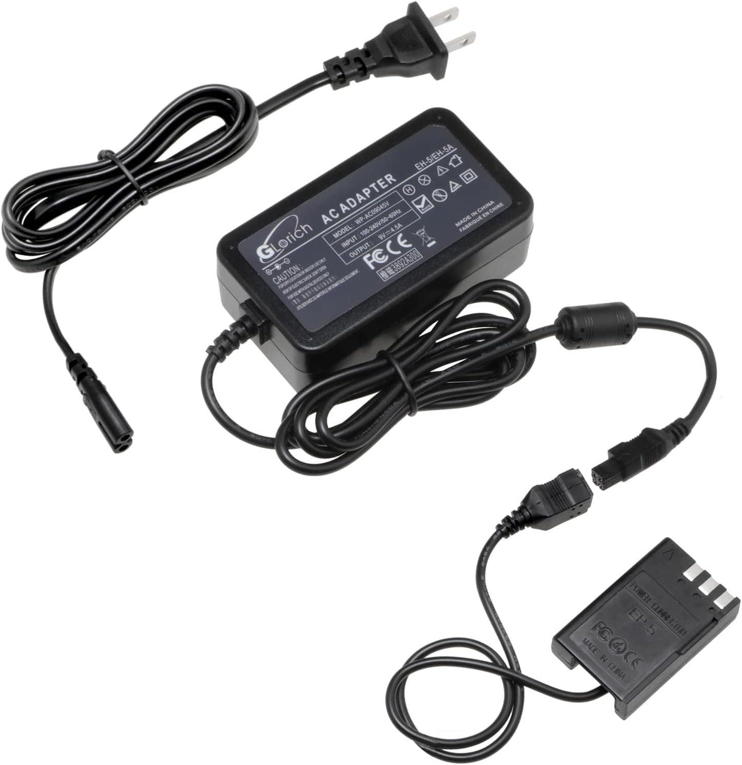Glorich EH-5 Plus EP-5 Replacement AC Power Adapter/Charger kit for Nikon D40 D40X D60 D3000 D5000 Digital SLR Cameras