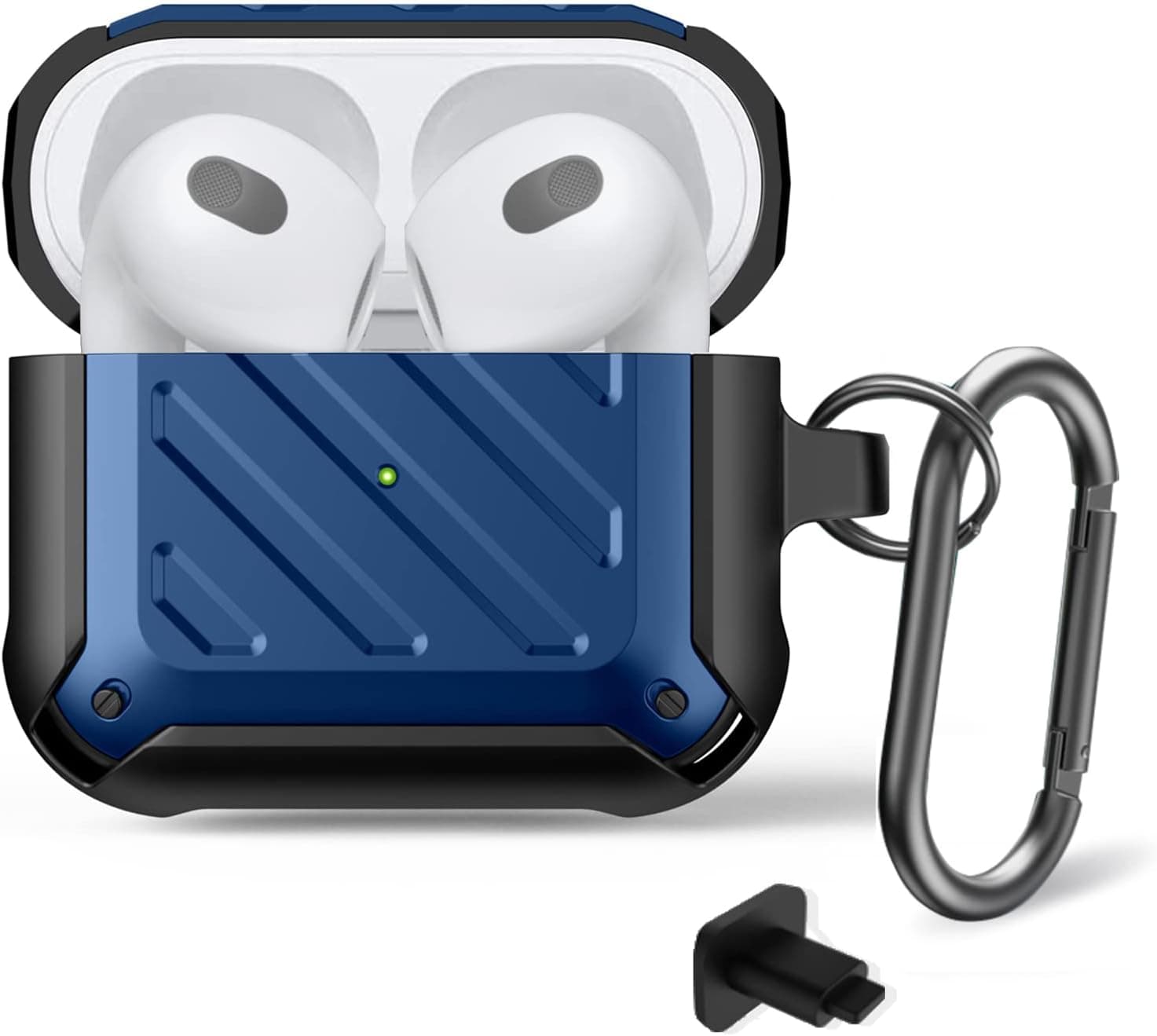 Lopnord for AirPods 3rd Generation Case Cover, Replacement Cover for Airpod 3 Case (2021), Shockproof Protective Case with Keychain for AirPods 3rd Generation Charging Case [LED Visible]