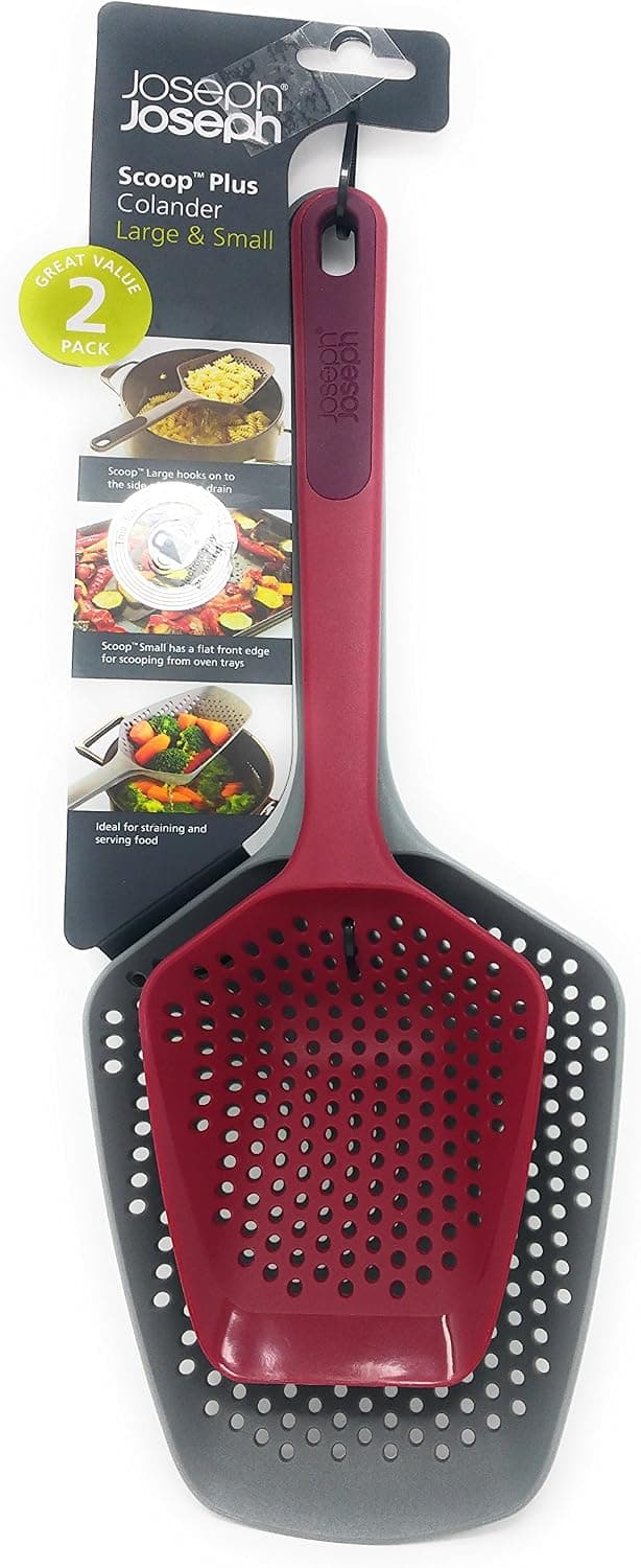 Joseph Joseph scoop plus colander Large & Small Set [gray & red]