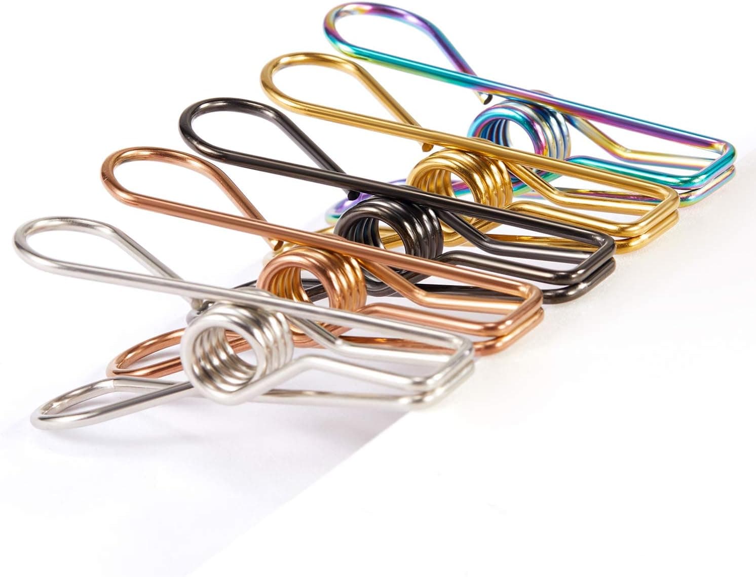 Chip Clips Bag Clips Food Clips - 28 Pack Assorted Colors Utility Clips Heavy Duty Stainless Steel Wire Chip Bag Clips for Kitchen Bread Open Bags Snack Bags Food Storage Bags