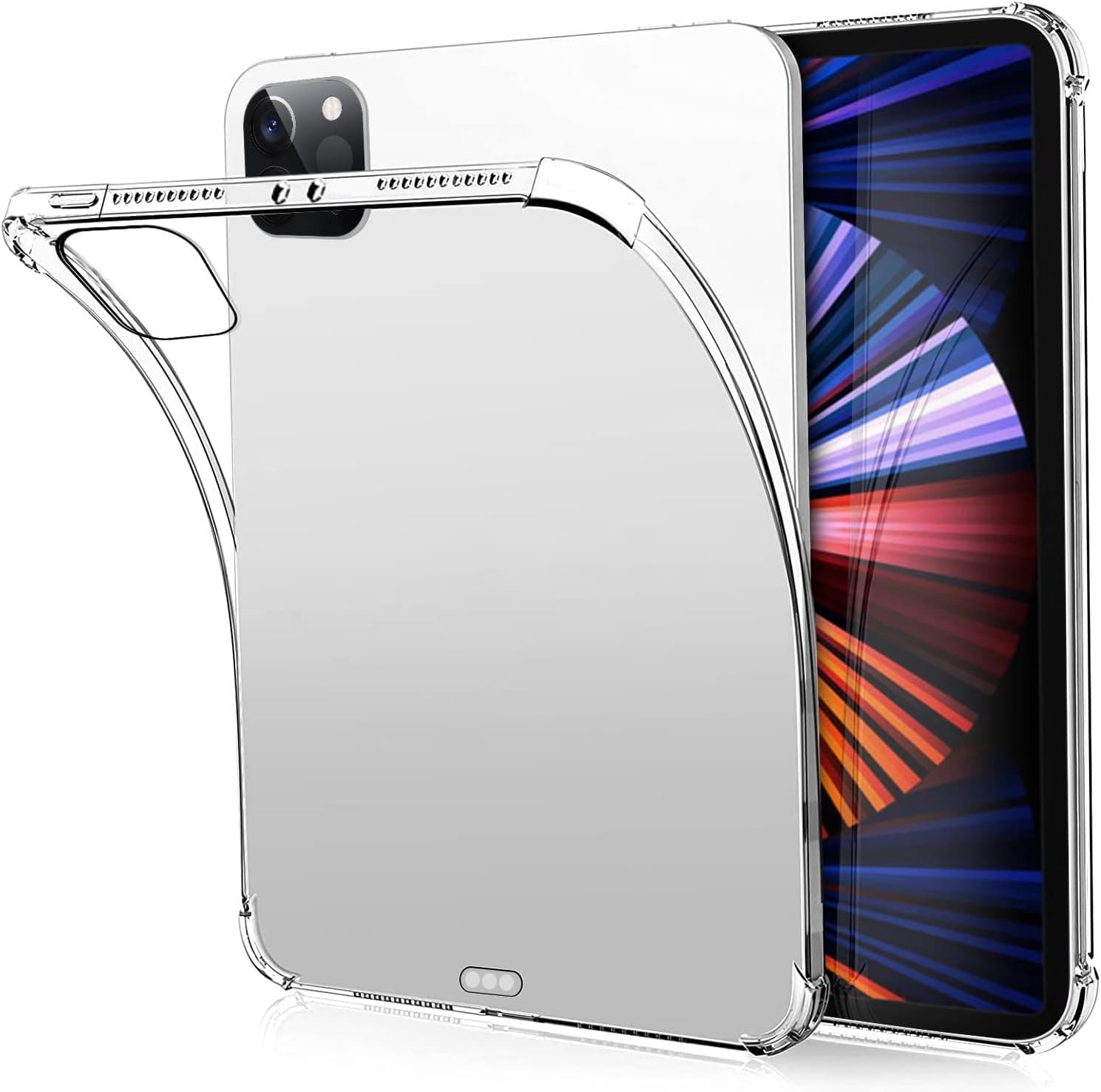 ZenTiky Case for iPad Pro 12.9’’ 2021 5th Generation, Clear Protective Case for iPad Pro 12.9 inch 2021 Model, Hard Back Cover Shockproof TPU Protective Cover for 2021 iPad pro 12.9, Transparent
