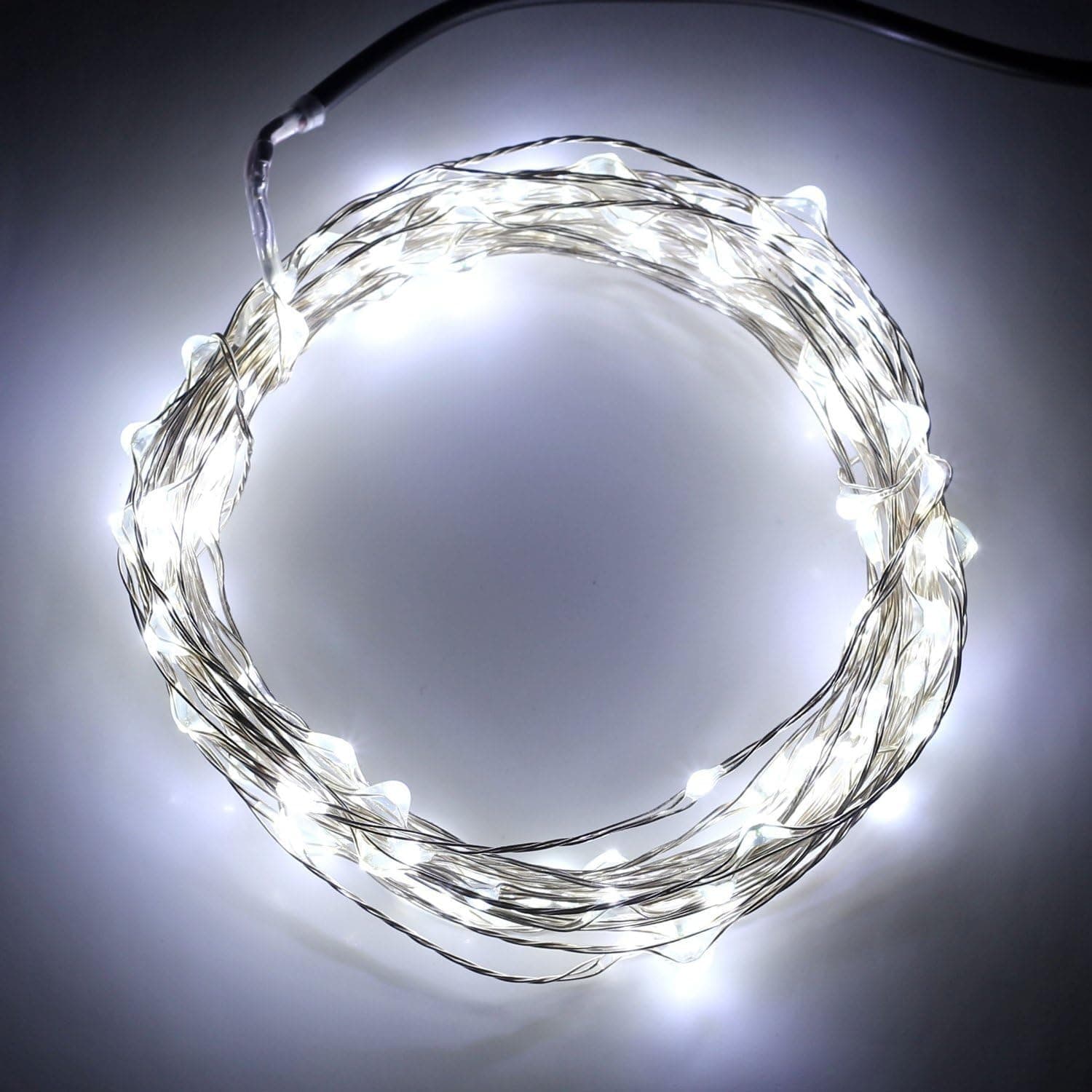 DQDF 32.8 ft 10m LED String Lights With 100 LEDS for Room Home Garden Christmas Party Decoration+ 5V 1A Power Adapter (Daylight White)