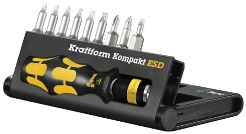 Wera 05056677002 Kraftform Kompakt ESD 10 Hexagon Bitholding Screwdriver Set, 10-Piece
