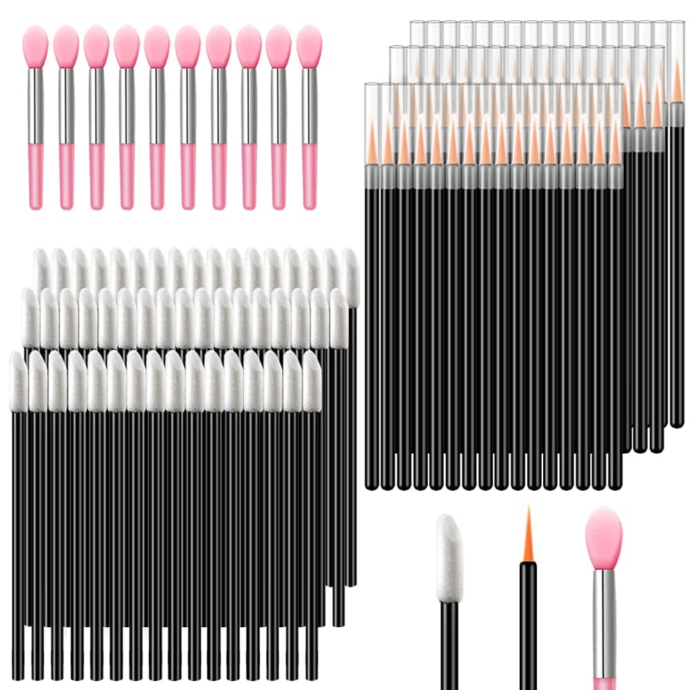 Spove Disposable Lipstick Applicators, Eyeliner & Lip liner Applicators, Silicone Lip Wands Lip Gloss Up Brush Makeup Applicator Tool Kits (110 Lip Brushes set)