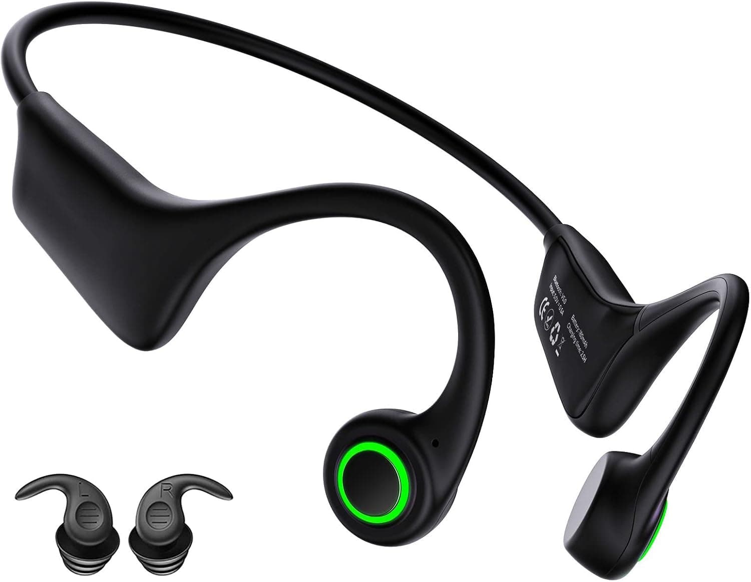 BEARTAIN Bone Conduction Headphones, Wireless Open Ear Headphones Bluetooth 5.0 with Cool Smart Breathing Light, IPX7 Waterproof Sweatproof Workout Headphones Built-in Mic for Fitness Sport