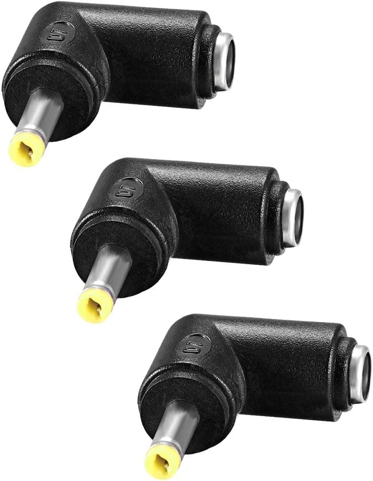 uxcell 3pcs DC Power Connector Adapter 90 Degree Angle 4.0mm x 1.7mm Male Plug to 5.5mm x 2.1mm Female Jack Coupler Converter or Laptop CCTV Camera Strip lighting3Pcs