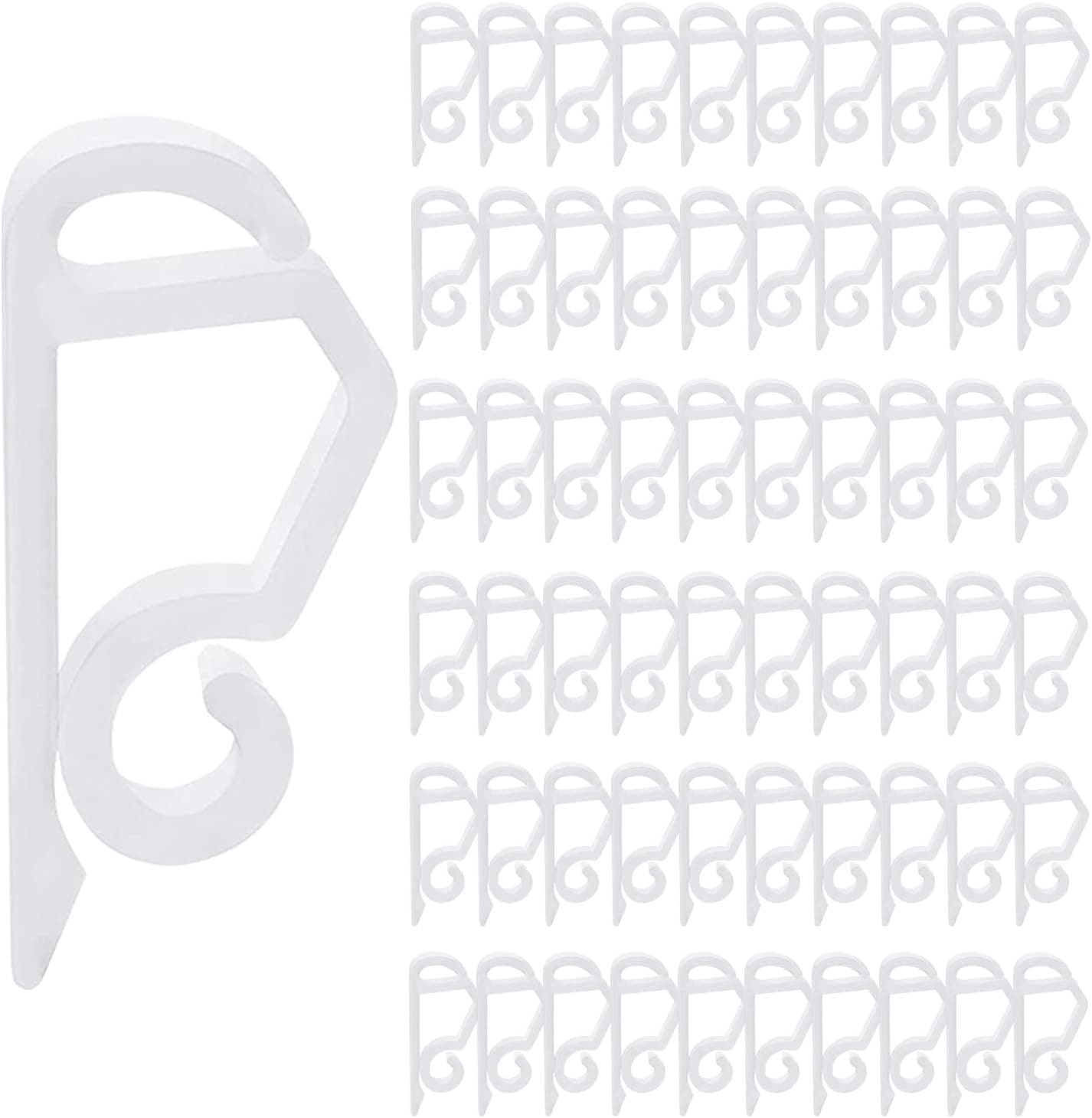 120PCS Christmas Light Clips Outdoor Gutter Hooks Christmas Lights Hooks Clips Mini Plastic Gutter Hanging Hooks Weatherproof Outdoor Light Clips Holiday Light Clips for Christmas Decoration (White)