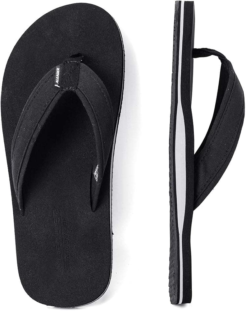 ALEADER Mens Flip Flops Arch Support Sandals for Beach, Casual, Outdoor & Indoor