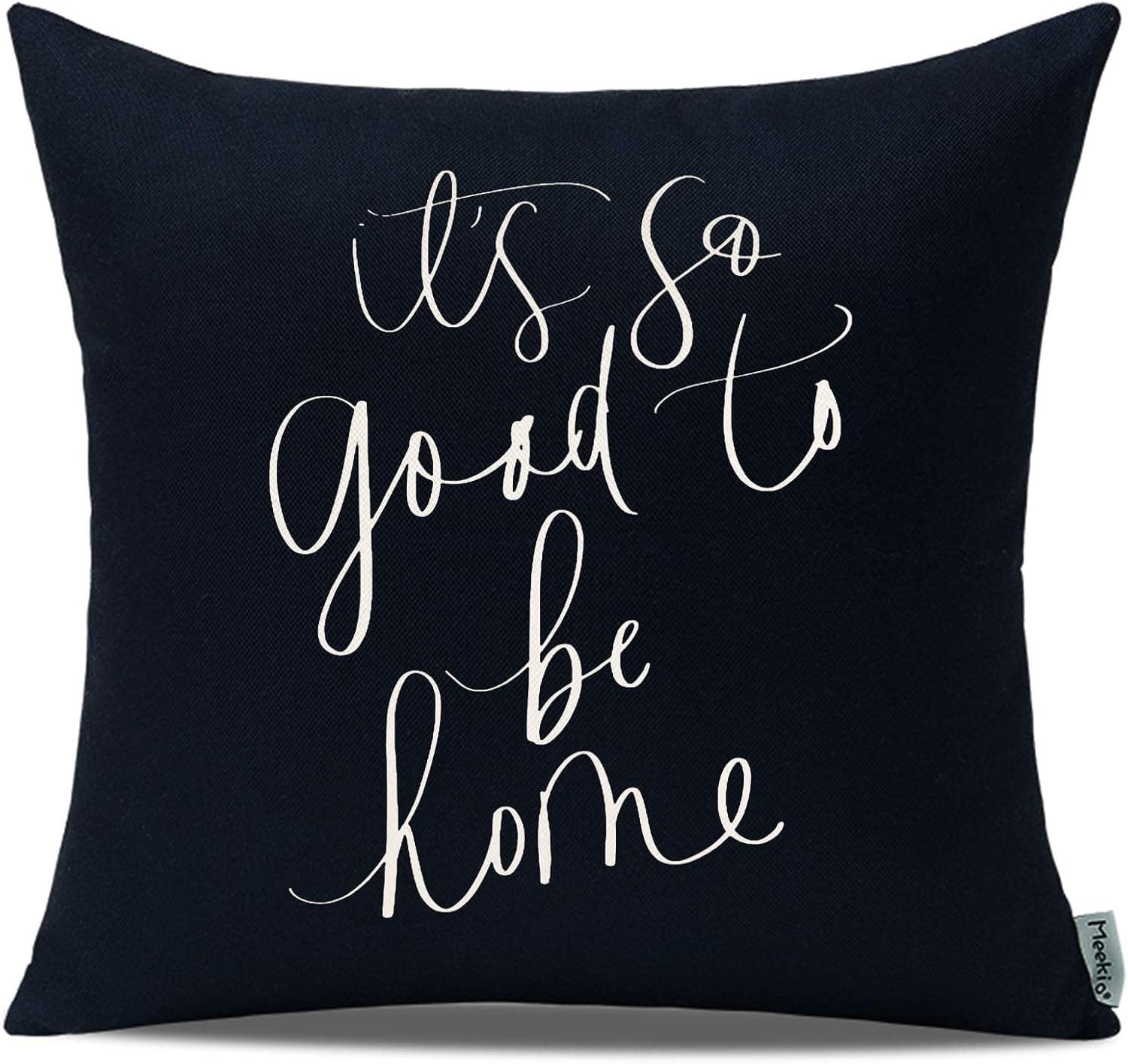 Meekio Farmhouse Black Pillow Covers with It's So Good to Be Home Quotes 18" x 18" Farmhouse Decor Housewarming Gifts