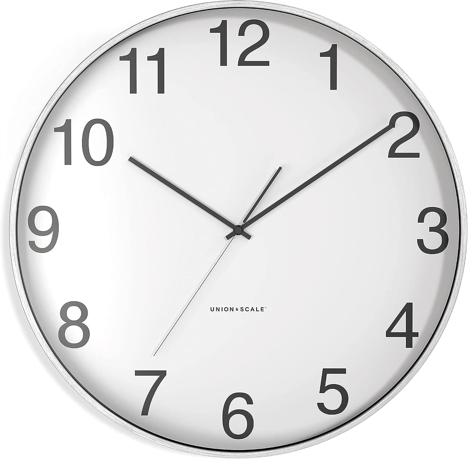 Union & Scale Un57796 Essentials Wall Clock, Aluminum, 12 (Un57796)