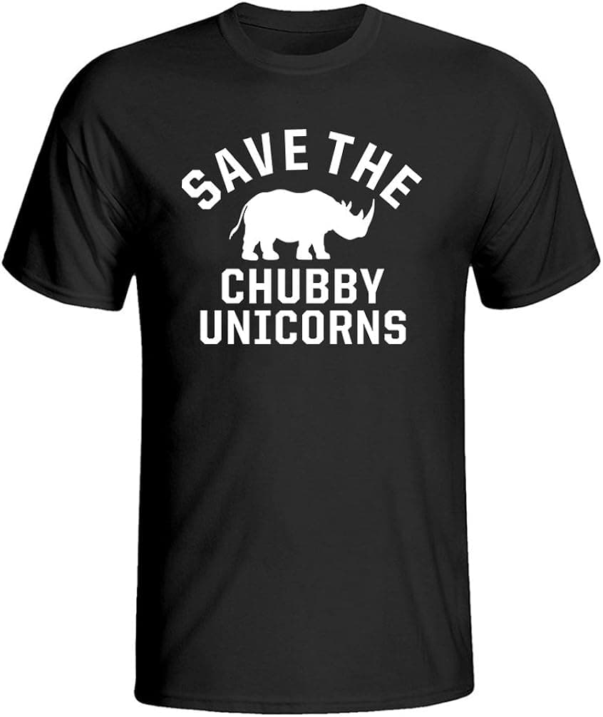 Design Adult Save The Chubby Unicorns Men's T-Shirts Love Paw Print in Heart