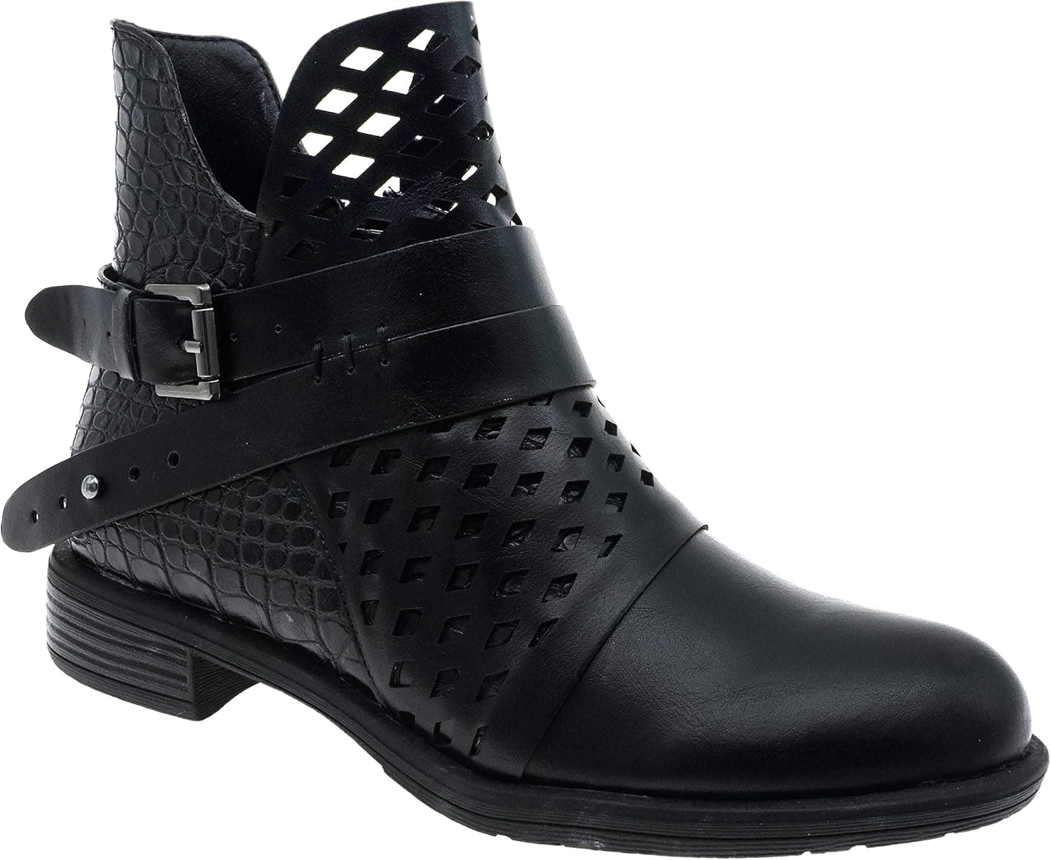 MVE Shoes Women's Pierre Dumas Faux Leather Winter Low Heel Ankle Booties