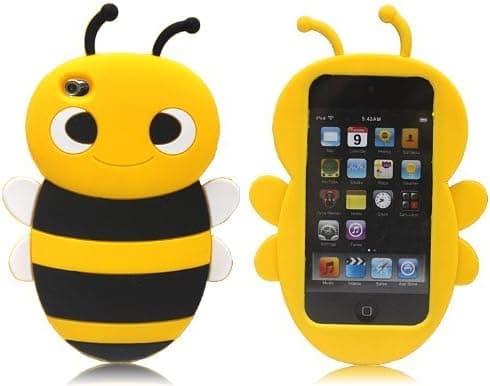 Bee Movie - Cute Cartoon Bumble Yellow Bee Silicone Back Cover Case for iPod Touch 4 iTouch 4 4G 4th Generation