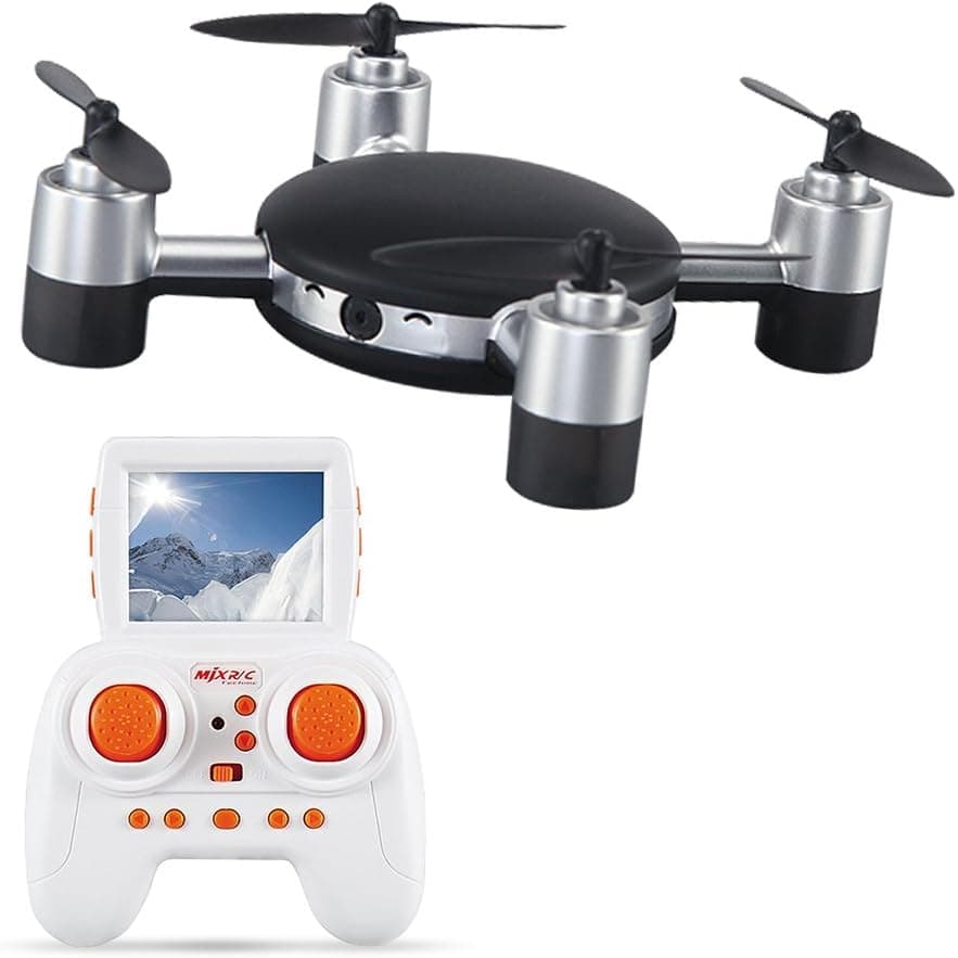 Hobbyfly Mini RC Drone MJX X906T X-Series FPV Drone With HD Camera 5.8G LCD Screen Real Time Transmission 2.4G 4CH 6 Axis Gyro RTF Quadcopter Helicopter With Headless Mode, One Key Return, 3D Flips