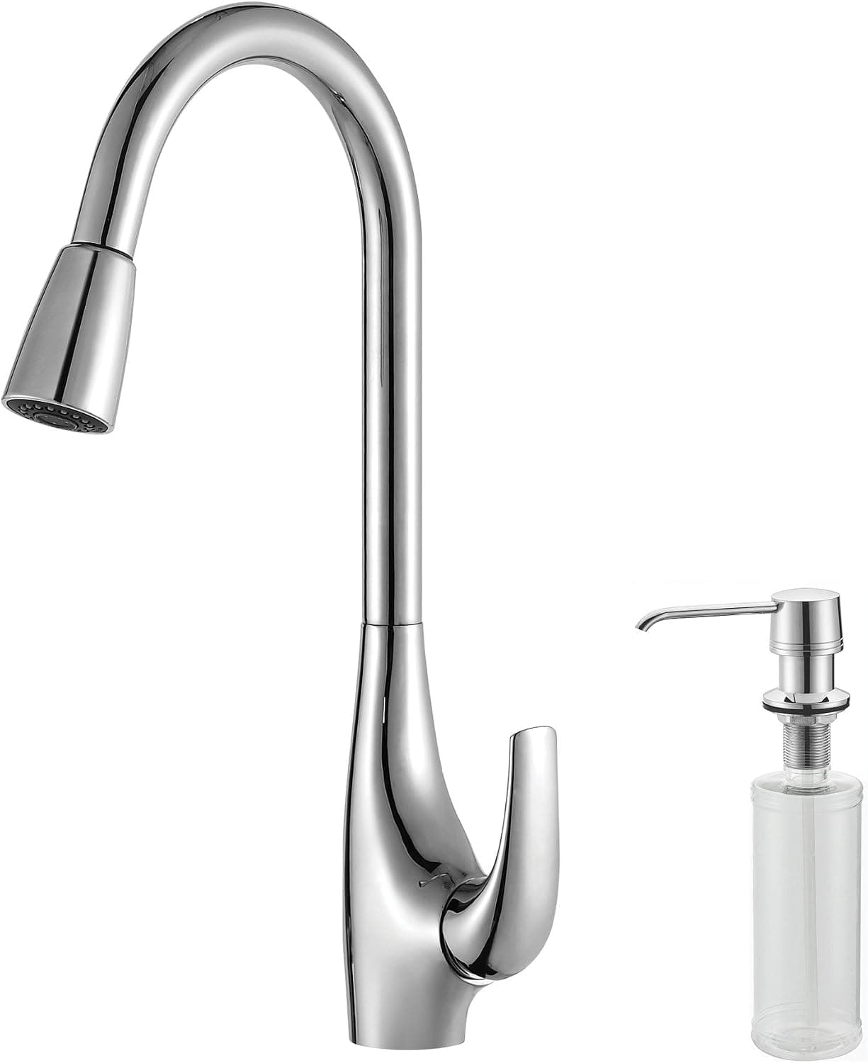 Kraus KPF-1621-KSD-30CH Single Lever Pull Down Kitchen Faucet and Soap Dispenser Chrome