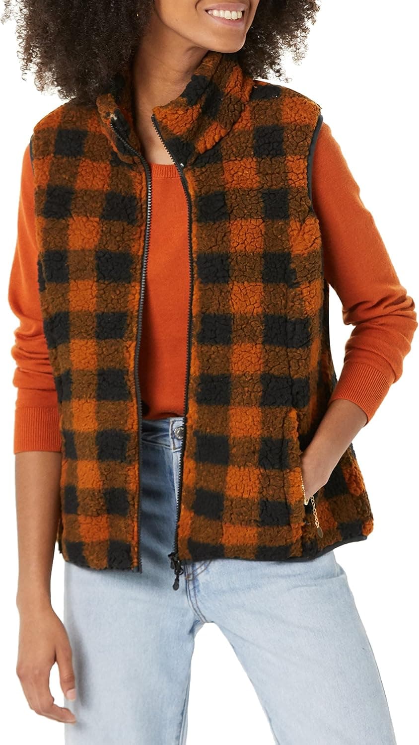 Amazon Essentials Women's Polar Fleece Lined Sherpa Vest