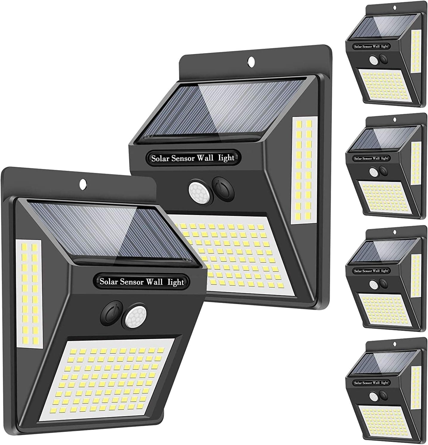 Focondot 110 LED Solar Lights Outdoor, Wireless Solar Powered Motion Sensor Lights Indoor, USB Charge 3 Lighting Modes with Wide Angle Waterproof Security Night Lights for Garden,Garage,Yard(2 Pack)