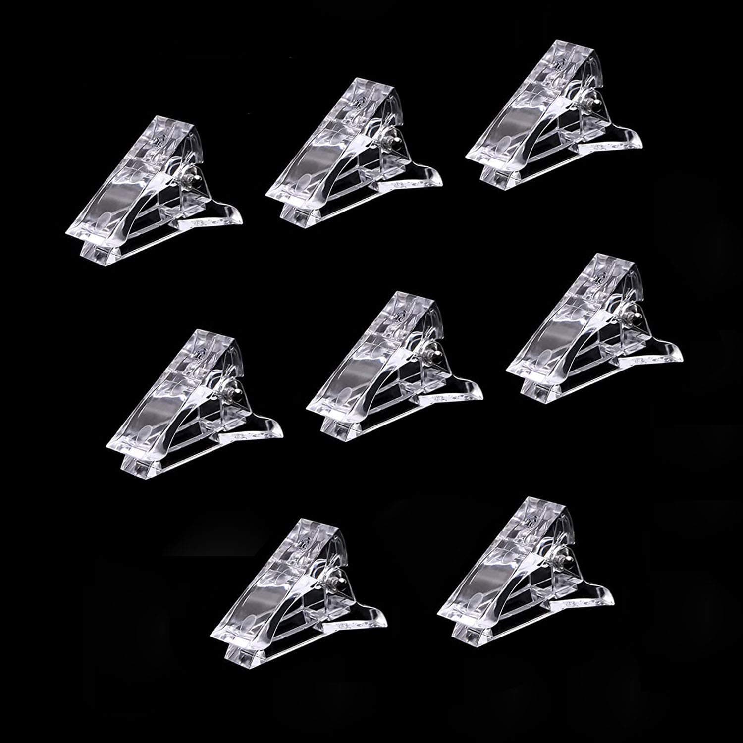 8Pcs Nail Tips Clip for Quick Building Polygel nail forms Nail clips for polygel Finger Nail Extension UV LED Builder Clamps Manicure Nail Art Tool