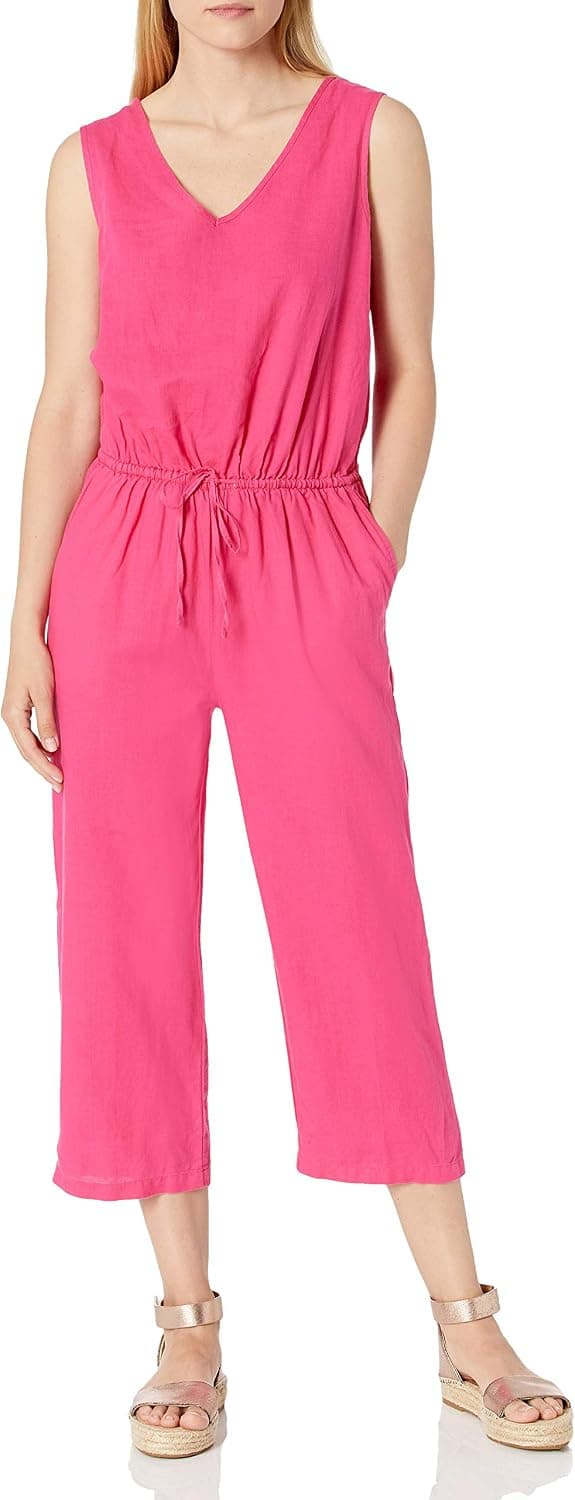 Amazon Essentials Women's Sleeveless Linen Jumpsuit