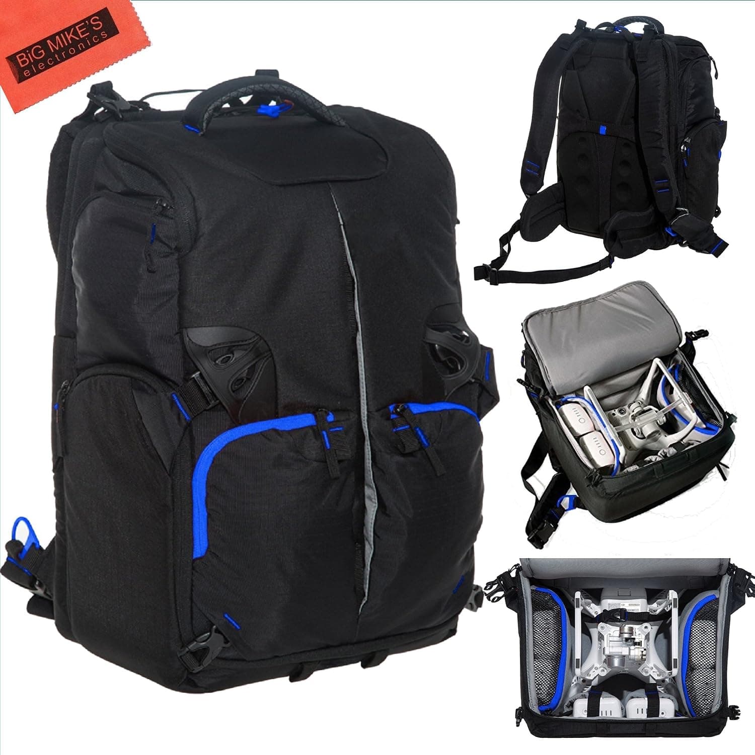 Backpack for DJI Quadcopter Drones, Phantom 4, Phantom 3 Pro, Phantom 3 Advanced, Phantom 1, Phantom 2 Vision, Phantom 2 Vision+, Phantom 2 + Gimbal, Phantom FC40, Fits Extra Accessories GoPro Cameras