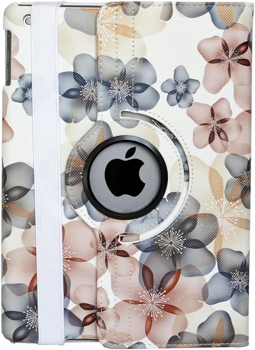 inShang Fabulous Flower case for iPad 5, ipad air, ipad 5th Generation, Multi-Function PU Leather Stand Case/Cover, 360 Degree Rotating with Super Auto Sleep Wake Function