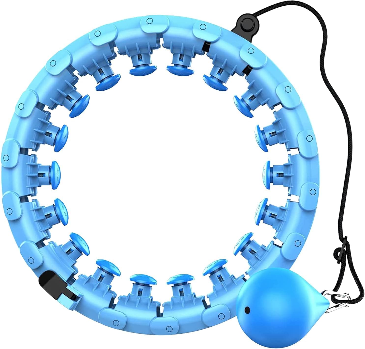 Weighted Smart Hoola Hoop for Adults, 24 Sections Detachable Exercise Hoop for Women Weight Loss, 2 in 1 Adjustable Fitness Massage Equipment - Best Gift