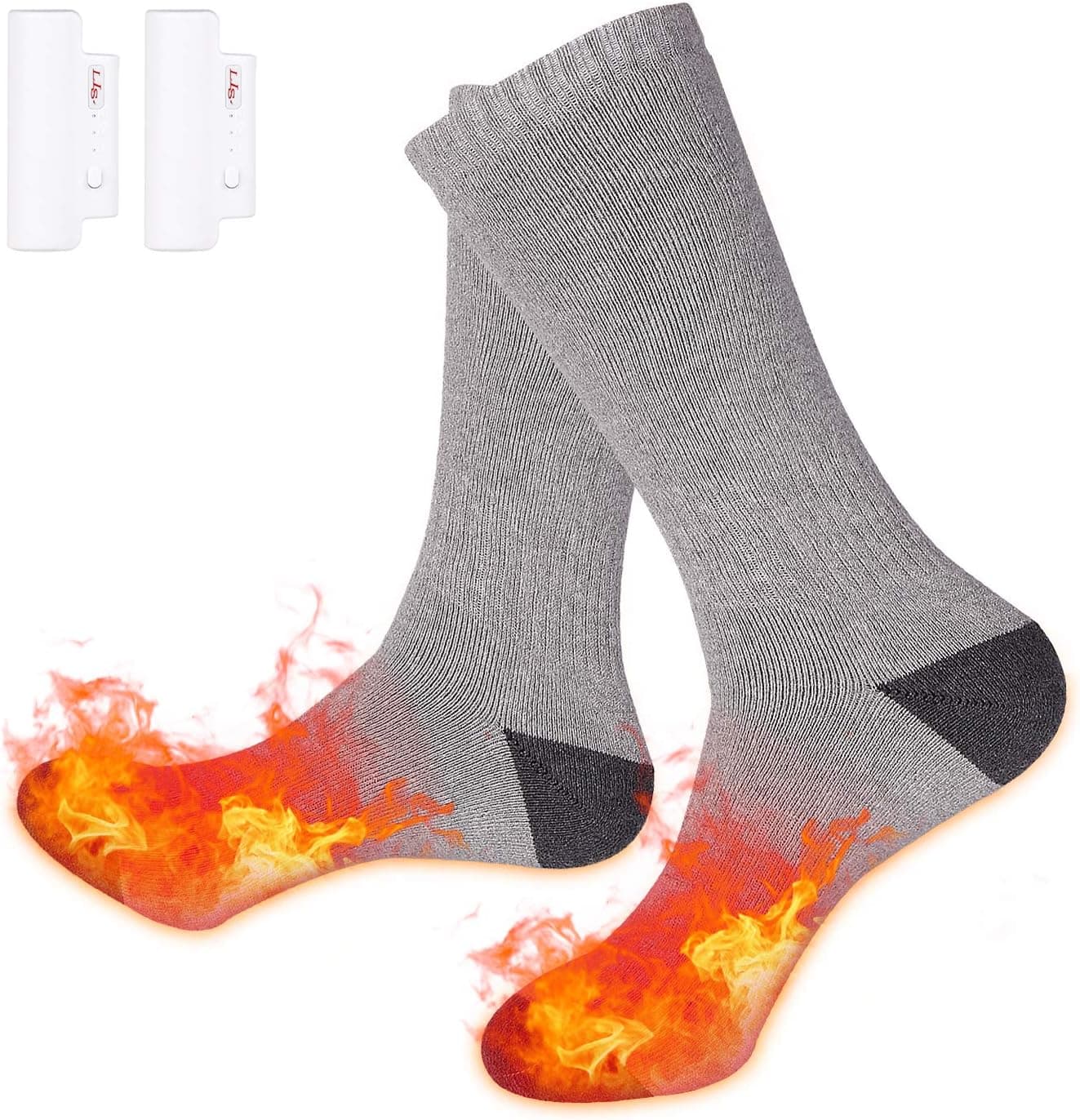 PETREL Heated Socks for Men and Women with Battery Electric Rechargeable Foot Warmers Thermal Socks Gear for Hunting Riding Hiking Motorcycle Camping Skiing